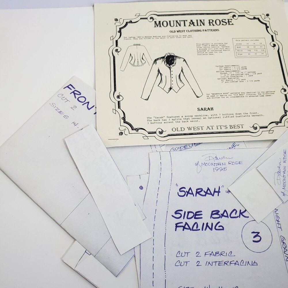 Mountain Rose Sarah Old West Clothing Patterns Sizes 14 16 18 Paper Vintage - Picture 14 of 16